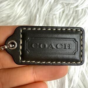 1.5" COACH Brown Fob Bag Charm Hang tag Hangtag